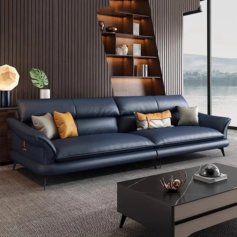 Nordic Leather Sofa Lazy Living Room Modern Cornersectional Modern Couch Sofas Italian Floor Wohnzimmer Sofas Home Furniture DWH